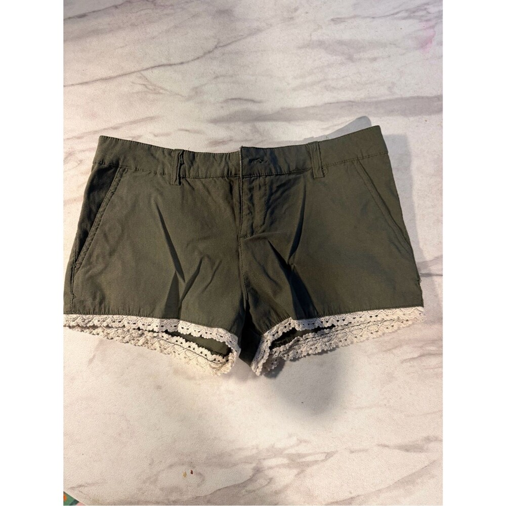 Ambiance Olive Lace-Trim Women's Shorts